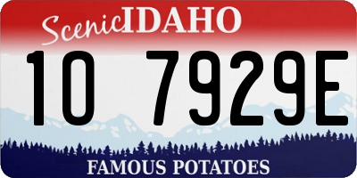 ID license plate 1O7929E
