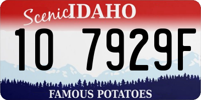 ID license plate 1O7929F