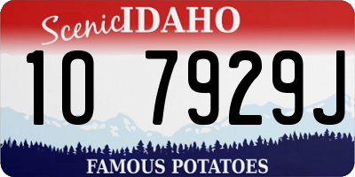 ID license plate 1O7929J