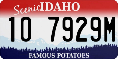 ID license plate 1O7929M