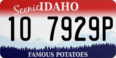 ID license plate 1O7929P