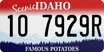 ID license plate 1O7929R