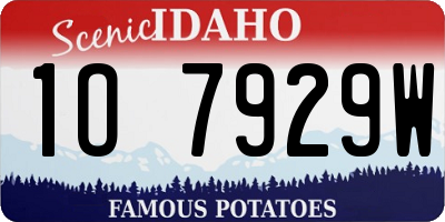ID license plate 1O7929W