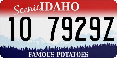 ID license plate 1O7929Z
