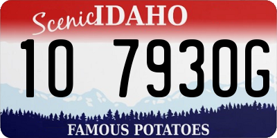 ID license plate 1O7930G