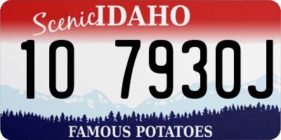 ID license plate 1O7930J