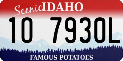 ID license plate 1O7930L