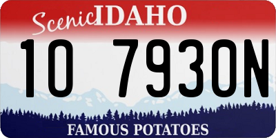 ID license plate 1O7930N