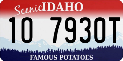 ID license plate 1O7930T