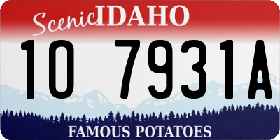 ID license plate 1O7931A