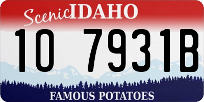 ID license plate 1O7931B
