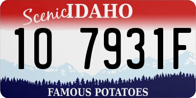 ID license plate 1O7931F