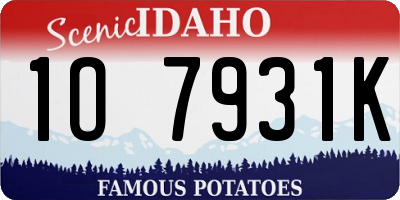 ID license plate 1O7931K