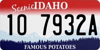 ID license plate 1O7932A