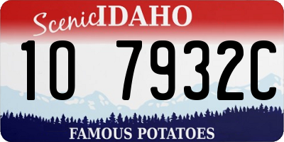 ID license plate 1O7932C
