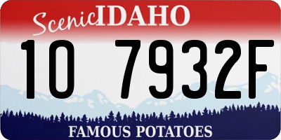 ID license plate 1O7932F