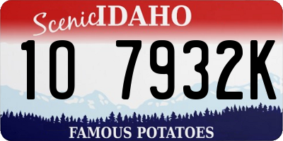ID license plate 1O7932K