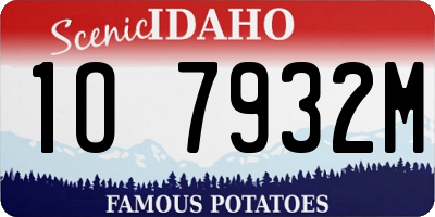 ID license plate 1O7932M