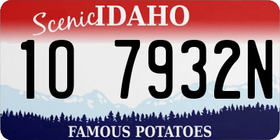 ID license plate 1O7932N