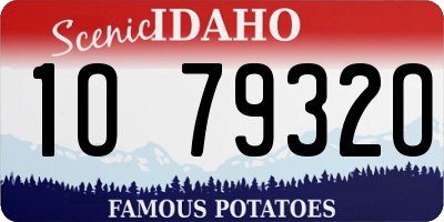 ID license plate 1O7932O