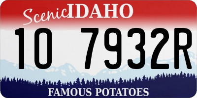 ID license plate 1O7932R