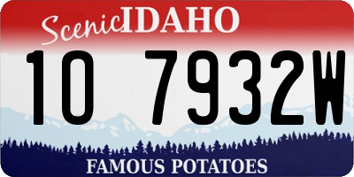 ID license plate 1O7932W