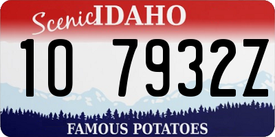 ID license plate 1O7932Z