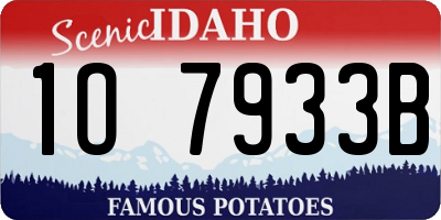 ID license plate 1O7933B