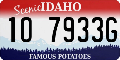 ID license plate 1O7933G