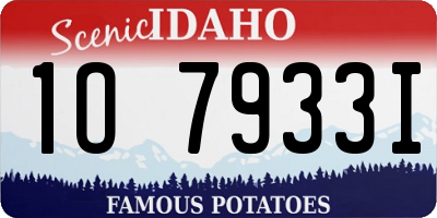 ID license plate 1O7933I