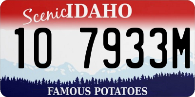 ID license plate 1O7933M