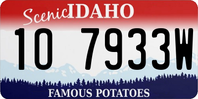 ID license plate 1O7933W