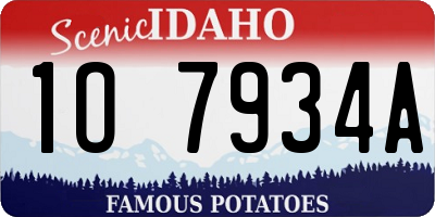 ID license plate 1O7934A