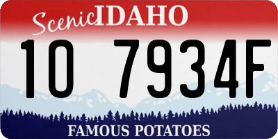 ID license plate 1O7934F