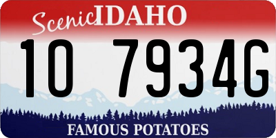 ID license plate 1O7934G