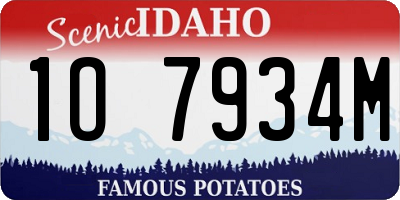 ID license plate 1O7934M