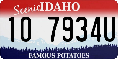 ID license plate 1O7934U