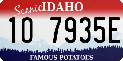 ID license plate 1O7935E