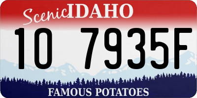ID license plate 1O7935F