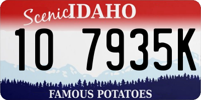 ID license plate 1O7935K