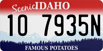 ID license plate 1O7935N