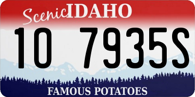 ID license plate 1O7935S