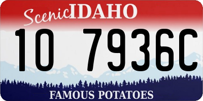 ID license plate 1O7936C
