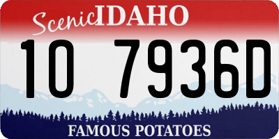 ID license plate 1O7936D