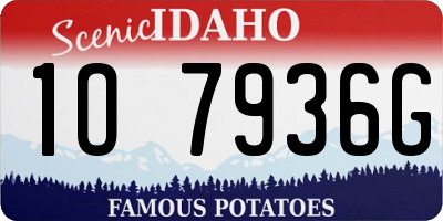 ID license plate 1O7936G