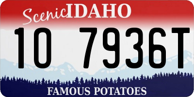 ID license plate 1O7936T