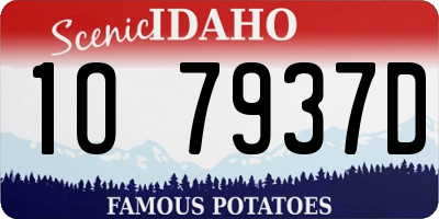 ID license plate 1O7937D