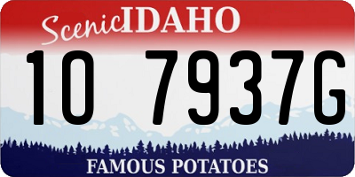 ID license plate 1O7937G