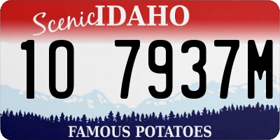ID license plate 1O7937M