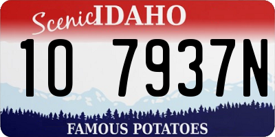 ID license plate 1O7937N